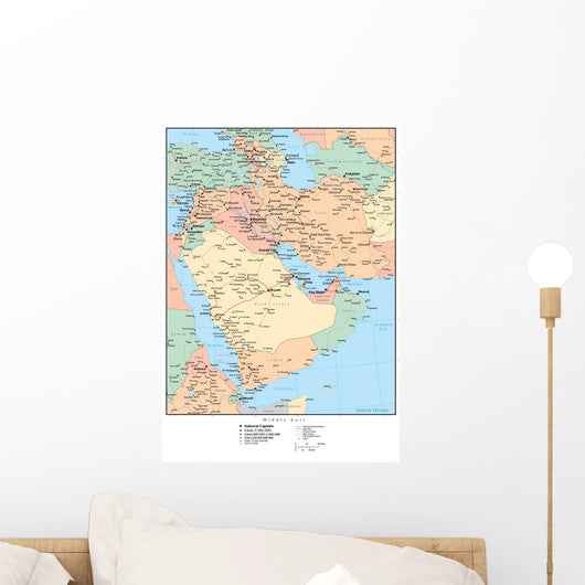 Map of the Middle East Wall Mural
