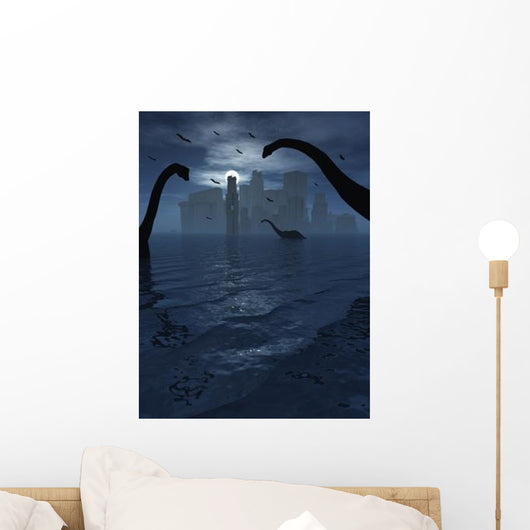 Dinosaurs Feed near Shores Wall Decal Design 2