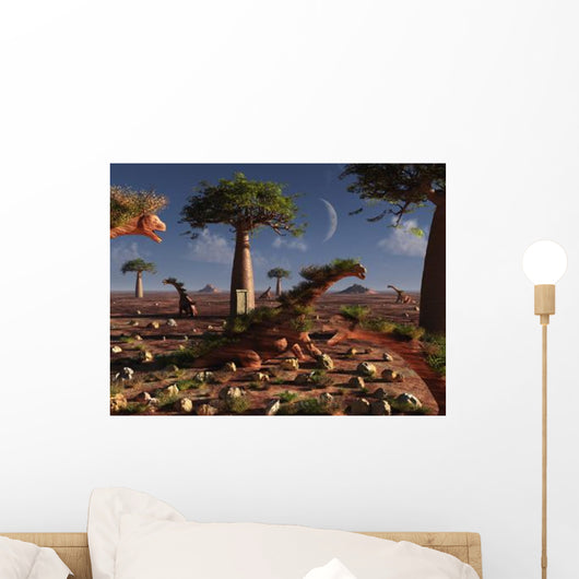 Dinosaur Sculpture Park with Wall Decal Design 3