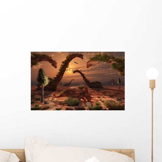 Dinosaur Sculpture Park with Wall Decal Design 1