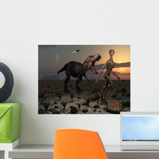 Reptoids Tame Dinosaurs Using Wall Decal
