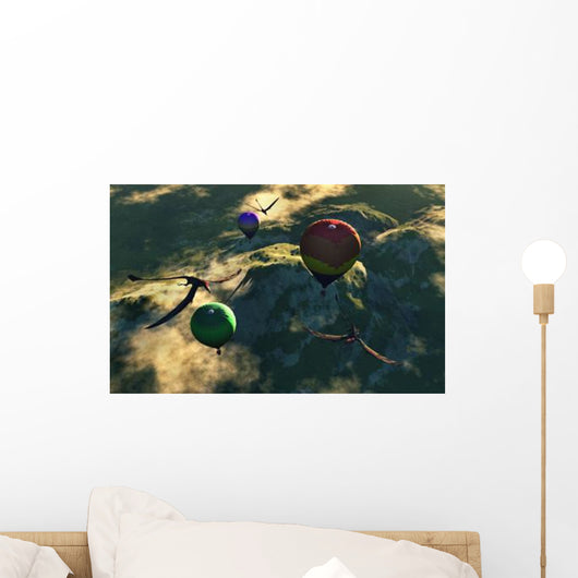 Prehistoric Balloon Rides Take Wall Decal