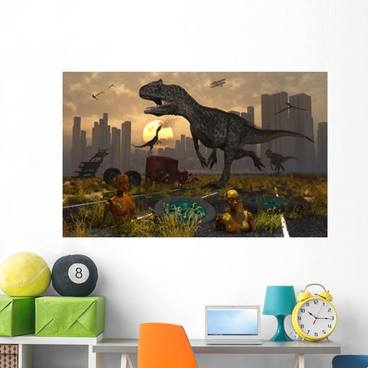 Dinosaurs Run Wild and Wall Decal