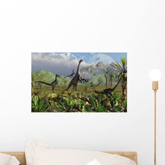Velociraptor Dinosaurs Attack Camarasaurus Wall Decal