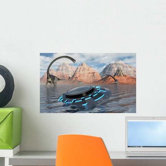 Ufo Catches Attention Curious Wall Decal