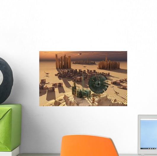 Robots Maintain Forgotten Colony Wall Decal