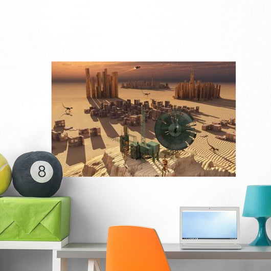 Robots Maintain Forgotten Colony Wall Decal