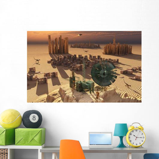 Robots Maintain Forgotten Colony Wall Decal