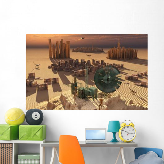 Robots Maintain Forgotten Colony Wall Decal