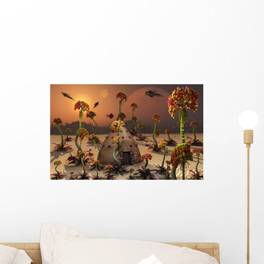 Alien Landscape Where Plants Wall Decal