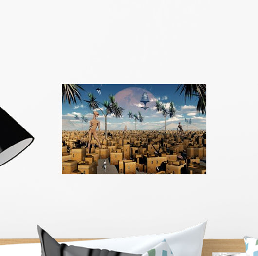 Artist's Concept Aliens Visiting Wall Decal
