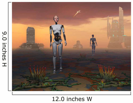 Androids Explore Alien Planet Wall Decal