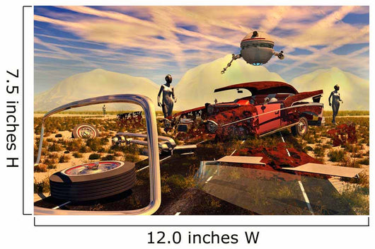 Androids and Probes Examine Wall Decal