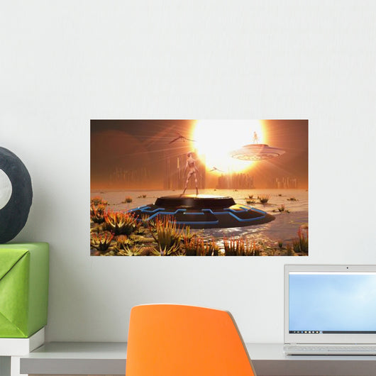 Distant Alien World Orbits Wall Decal
