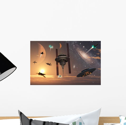 Spaceships Used Different Alien Wall Decal