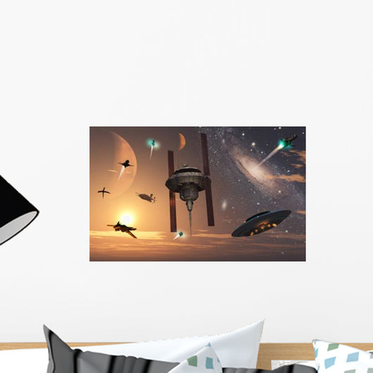 Spaceships Used Different Alien Wall Decal