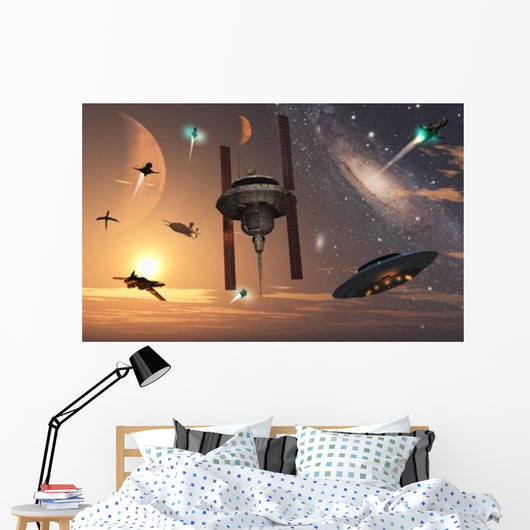 Spaceships Used Different Alien Wall Decal