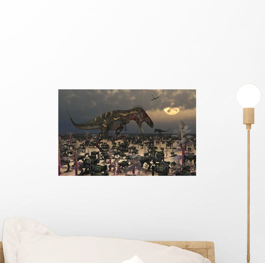 Pair Nanotyrannus amongst Invasion Wall Decal