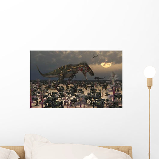 Pair Nanotyrannus amongst Invasion Wall Decal