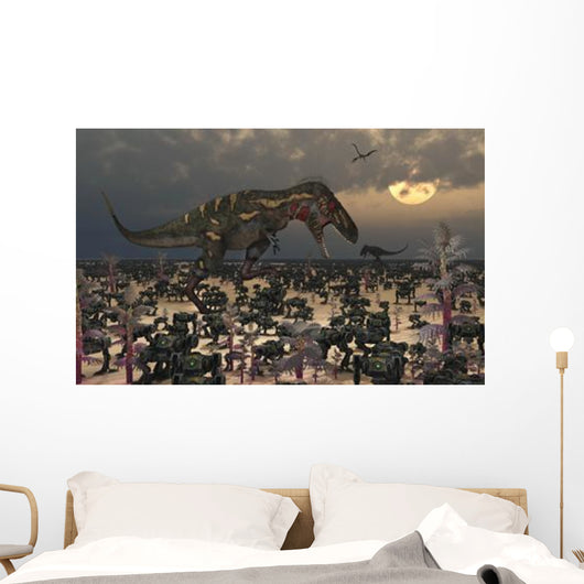 Pair Nanotyrannus amongst Invasion Wall Decal