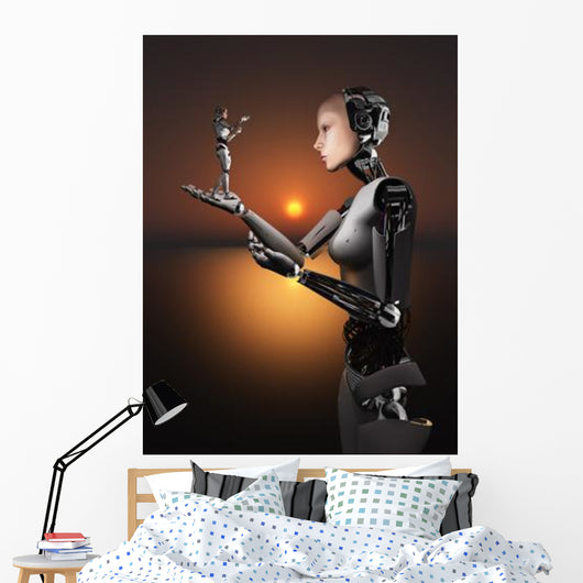 Android Takes Closer Look Wall Decal Design 1