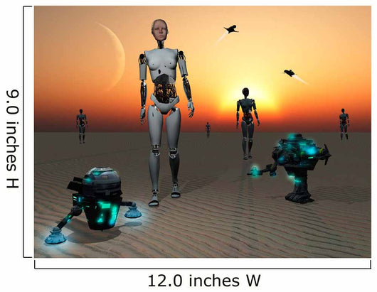 Androids and Robots Explore Wall Decal