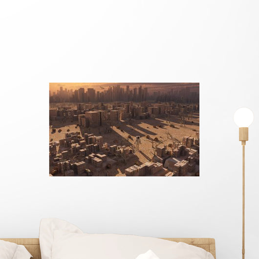 Astronaut Explorer amongst Abandoned Wall Decal
