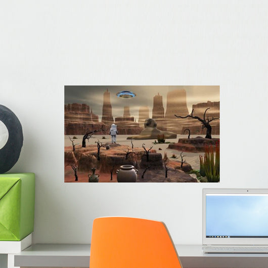 Astronaut Alien World Is Wall Decal