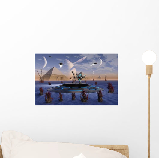 Alien Visits Site Three Wall Decal
