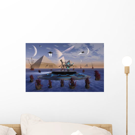 Alien Visits Site Three Wall Decal