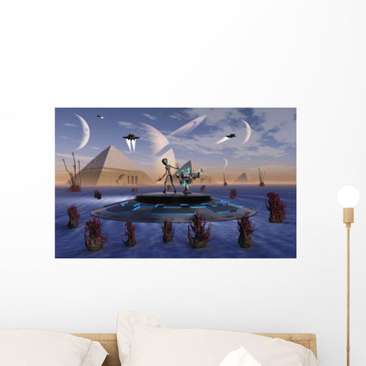 Alien Visits Site Three Wall Decal