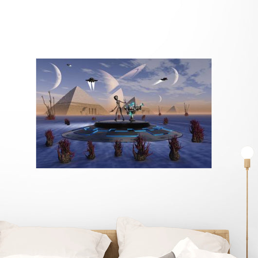 Alien Visits Site Three Wall Decal