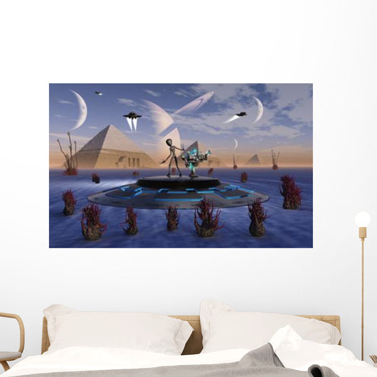Alien Visits Site Three Wall Decal