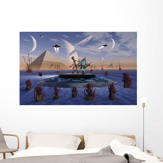 Alien Visits Site Three Wall Decal