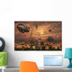 Futuristic Military Outpost Moon Wall Decal