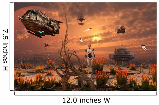 Futuristic Military Outpost Moon Wall Decal