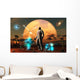 Astronaut Discovers World with Wall Decal Design 2