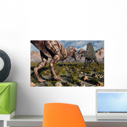 Confrontation between T Rex Wall Decal Design 3