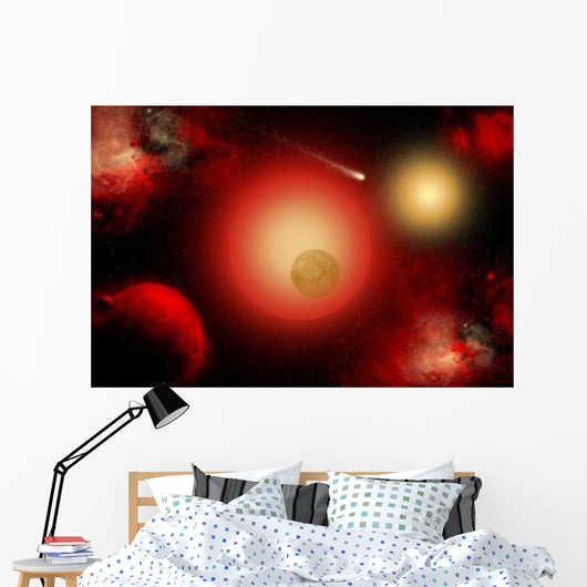 Distant Binary Star System Wall Decal