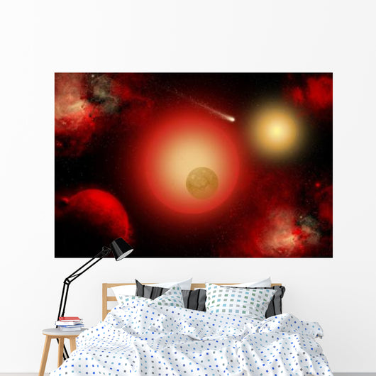 Distant Binary Star System Wall Decal