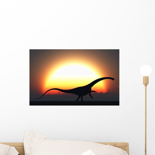 Silhouetted Diplodocus Dinosaur Takes Wall Decal