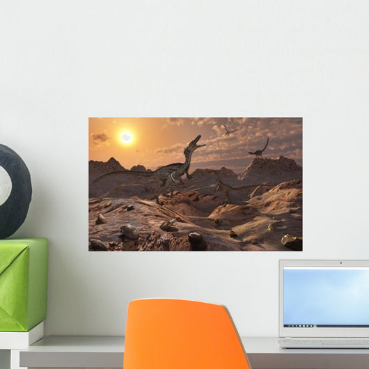 Pack Carnivorous Velociraptors from Wall Decal