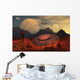 Alien Flying Saucer Comes Wall Decal