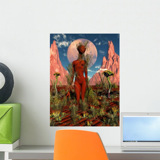 Alien Being State Meditation Wall Decal