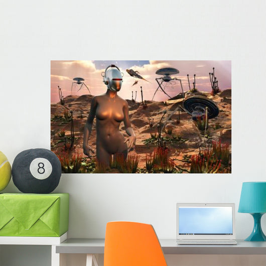 Robots Harvesting Plants Distant Wall Decal