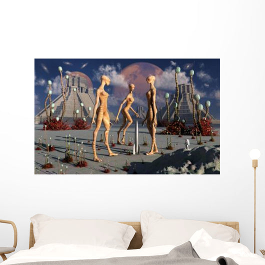 Group Alien Reptoid Beings Wall Decal