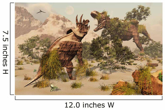 Living Fossils Triceratops and Wall Decal