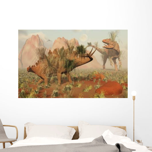 Living Fossils Stegosaurus and Wall Decal