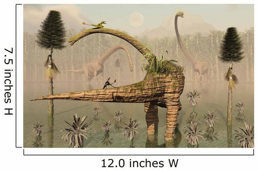 Living Fossilized Omeisaurus Sauropod Wall Decal Design 2