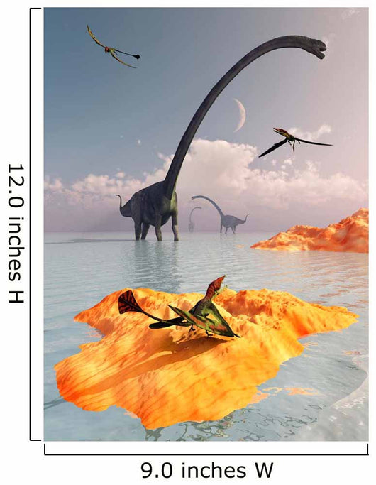 Sauropod Omeisaurs and Flying Wall Decal